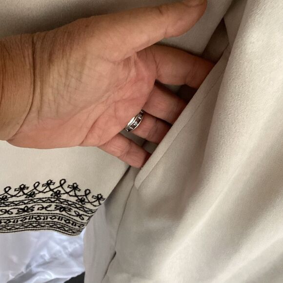 NWOT Solitaire Anthropologie Faux Suede Embroidered Open Coat Jacket XL - Picture 6 of 11